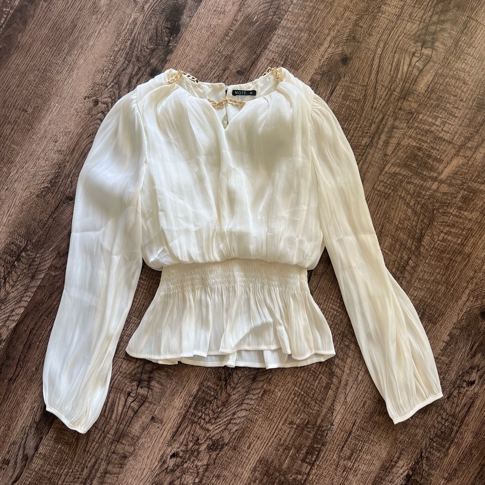 MOTF Ivory Peplum Blouse
